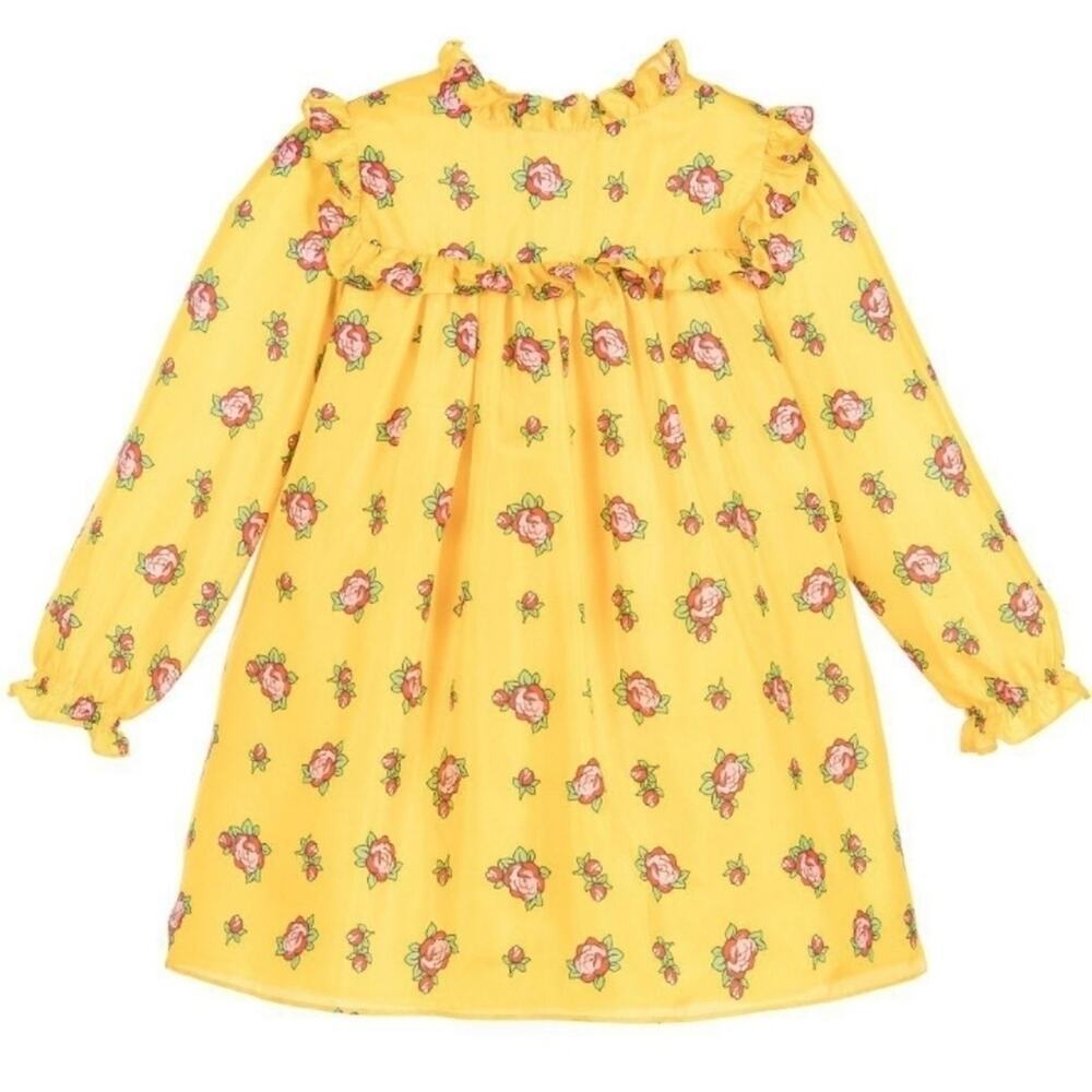 NWT Gucci "Rosebud" 100% Silk Girls Dress Size 3-6 Months